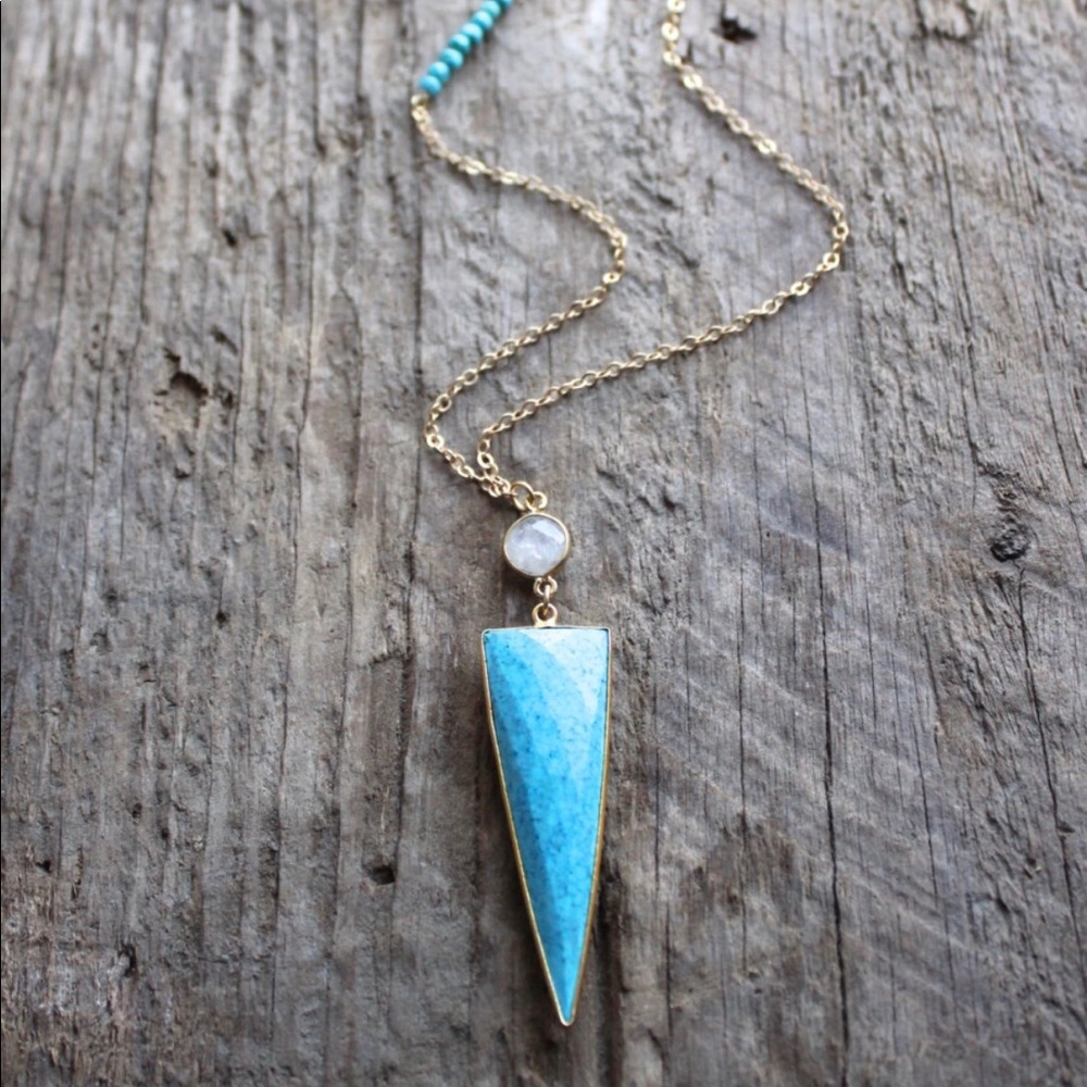 Long turquoise necklace